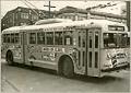 Image of Trackless trolley or electric bus, Seattle, circa 1943
