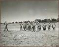 Image of Military band parading at Fort Lawton, Seattle, August 9, 1946