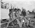 Image of Servicemen building cabins at Jefferson Park, Seattle, March 1942