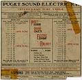 Image of Puget Sound Electric Railway time table, 1904