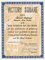 Image of War Worker of the Week Award, Productivity Award Certificate, 1943