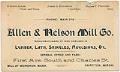 Image of Allen & Nelson Mill Company business card, circa 1900