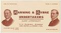 Image of Manning & Byrne Undertakers business card, circa 1912