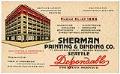 Image of Sherman Printing & Binding Co. business card, circa 1936