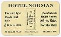 Image of Business card for the Hotel Norman, Seattle, circa 1912