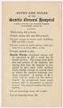 Image of Rates and Rules of the Seattle General Hospital, circa 1910