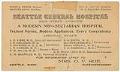 Image of Seattle General Hospital business card, circa 1900