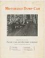 Image of Pacific Car & Foundry brochure for a motorized dump car, ca. 1926