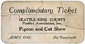 Image of Pigeon and Cat Show ticket, circa 1910
