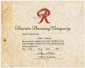 Image of Rainier Draft Beer School certificate, April 13, 1984