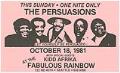 Image of The Persuasions and Kidd Afrika concert poster, October 18, 1981