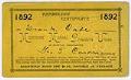 Image of Musicians' Mutual Protective Union of Seattle membership card, June 17, 1892