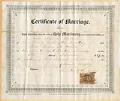 Image of Marriage certificate of Amos Brown and Annie Peebles, November 5, 1867
