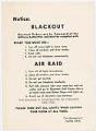 Image of Hotel Frye air raid blackout notice, circa 1943