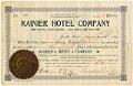 Image of Rainier Hotel Company stock certificate, 1889