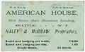Image of American House business card, circa 1877