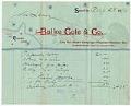 Image of Balke, Cole, & Co. account statement, August 28, 1890