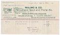 Image of Malmo & Co. receipt, 1899