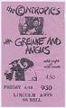 Image of Entropics with Greinke and Angus concert poster, April 18, 1986