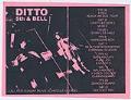 Image of Ditto Tavern concert schedule, circa 1987