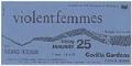 Image of Violent Femmes concert ticket, January 25, 1985