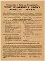 Image of Rules for Test Blackout Night, March 7, 1941
