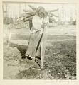 Image of Indigenous woman carrying firewood, circa 1900