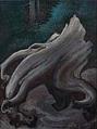 Image of Intimate view of a stylized stump painted by Richard Bennett, ca. 1940-1948