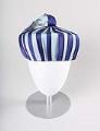 Image of Blue striped hat with John Eaton label, ca. 1950s-1960s