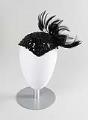 Image of Black hat with sequins and feathers designed by Ethel Young, ca. 1950s-1960s
