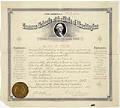 Image of Lillie Pauline White teaching certificate, King County, August 29, 1896