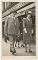 Image of Mina and Nathan Eckstein walking down street in Victoria, circa 1942