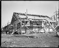 Image of Men constructing buildings for military on University of Washington campus, Seattle, 1917