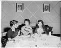 Image of Students and toastmistress at sorority luncheon, January 1959