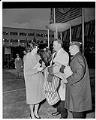 Image of Suzie Ordogh socializing after naturalization ceremony at courthouse, Seattle, April 23, 1962