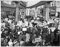 Image of Civil rights supporters demonstrate at Westlake Plaza, Seattle, March 7, 1964