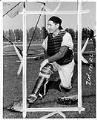 Image of Joe Erautt in Seattle Rainiers' catcher's uniform, Palm Springs, March 12, 1954