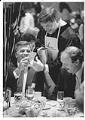 Image of John Fluke Jr. waiting table at charity luncheon, March 27, 1985