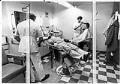 Image of Inmates working in barber shop at McNeil Island Penitentiary, February 28, 1974