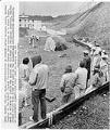 Image of Inmates watching a sweat lodge ceremony at McNeil Island Corrections Center, January 1985