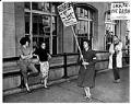 Image of Bystanders heckling UW Student Peace Union picketers, Seattle, October 23, 1962