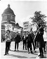 Image of Supporters for clemency for Don White holding picket signs, Olympia, March 23, 1964