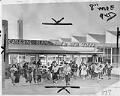 Image of Blaine School students exiting at end of day, Seattle, October 14, 1952