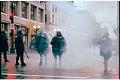 Image of Police line facing protesters at WTO protest, Seattle, December 1, 1999