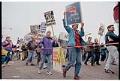Image of Demonstrators marching at WTO protest, Seattle, December 3, 1999