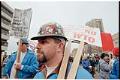 Image of Union workers marching at WTO protest, Seattle, December 3, 1999