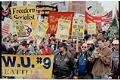 Image of Union workers marching at WTO protest, Seattle, December 3, 1999