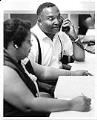 Image of Marion and Sam Smith taking phone pledges, July 19, 1971