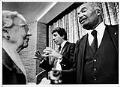Image of Charles Royer and Sam Smith at mayoral debate, September 27, 1981