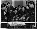 Image of Japanese American servicemen playing chess at Fort Lawton, Seattle, July 22, 1945